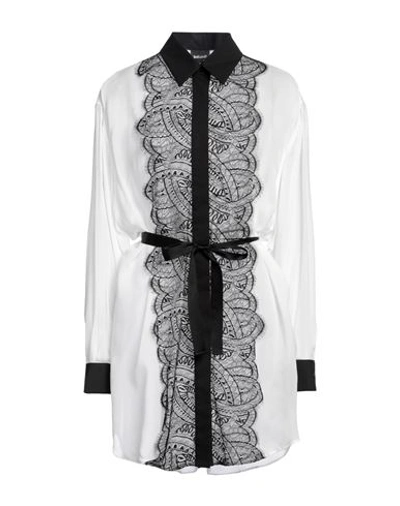 Just Cavalli Woman Shirt White Size 4 Viscose, Cotton