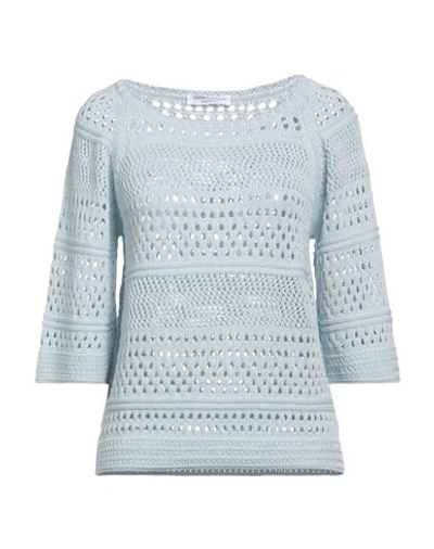 Amina Rubinacci Woman Sweater Sky Blue Size 8 Cotton