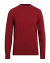 +39 Masq Man Sweater Burgundy Size 36 Wool In Red