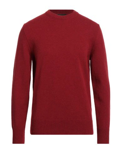 +39 Masq Man Sweater Burgundy Size 36 Wool In Red