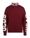 Gcds Man Turtleneck Burgundy Size Xs Wool, Acrylic In Red