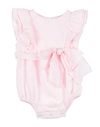 Nanán Newborn Girl Baby Bodysuit Pink Size 3 Linen