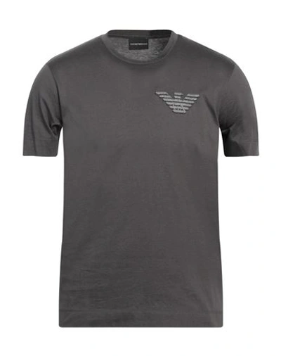 Emporio Armani Man T-shirt Lead Size Xxl Cotton In Grey