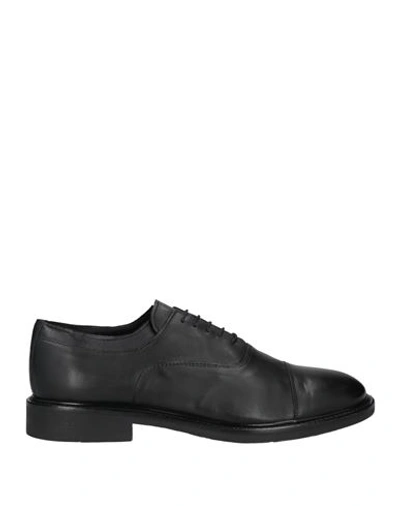 Cafènoir Man Lace-up Shoes Black Size 7 Soft Leather