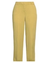 Via Masini 80 Woman Pants Yellow Size 12 Lyocell, Linen In Yellow