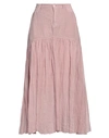European Culture Woman Maxi Skirt Pastel Pink Size Xs Ramie, Cotton, Linen, Elastane