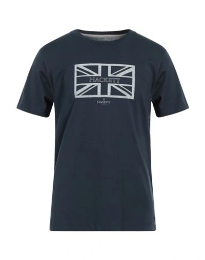Hackett Man T-shirt Midnight Blue Size Xxl Cotton