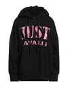 JUST CAVALLI JUST CAVALLI WOMAN SWEATSHIRT BLACK SIZE XL COTTON, ELASTANE