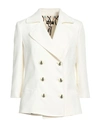Elisabetta Franchi Woman Blazer Ivory Size 4 Viscose, Wool In White