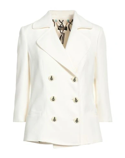Elisabetta Franchi Woman Blazer Ivory Size 4 Viscose, Wool In White