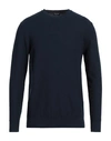 Drumohr Man Sweater Midnight Blue Size 40 Cotton In Navy Blue