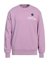 Philipp Plein Man Sweatshirt Lilac Size L Cotton, Polyester In Purple