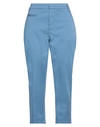 Dondup Woman Pants Pastel Blue Size 10 Cotton, Elastane