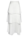 Brand Unique Woman Midi Skirt White Size 10 Viscose