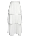 Brand Unique Woman Midi Skirt White Size 10 Viscose In White