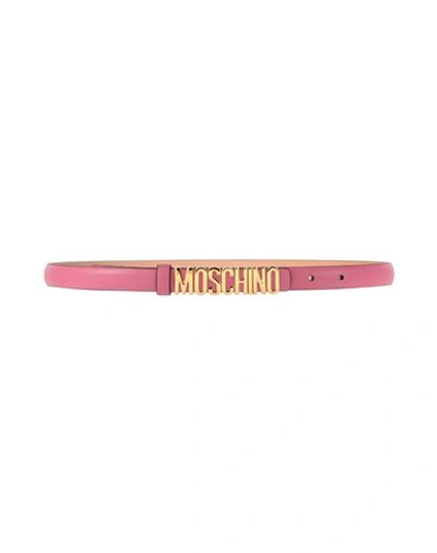 Moschino Woman Belt Fuchsia Size 10 Soft Leather In Pink