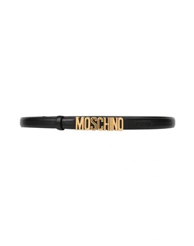 Moschino Woman Belt Black Size 6 Soft Leather In Black
