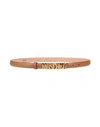 Moschino Woman Belt Camel Size 8 Soft Leather In Beige