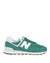 NEW BALANCE NEW BALANCE MAN SNEAKERS EMERALD GREEN SIZE 11.5 SOFT LEATHER, TEXTILE FIBERS