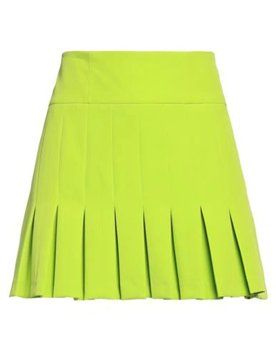 Actualee Woman Mini Skirt Acid Green Size 6 Polyester, Elastane