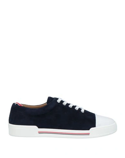 Thom Browne Woman Sneakers Navy Blue Size 9 Soft Leather