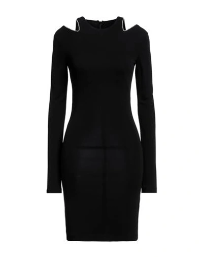 Just Cavalli Woman Short Dress Black Size 10 Viscose