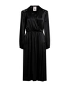 Semicouture Woman Midi Dress Black Size 6 Acetate, Silk