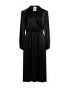 Semicouture Woman Midi Dress Black Size 10 Acetate, Silk