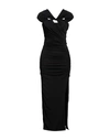 Federica Tosi Woman Maxi Dress Black Size 10 Viscose, Elastane In Black