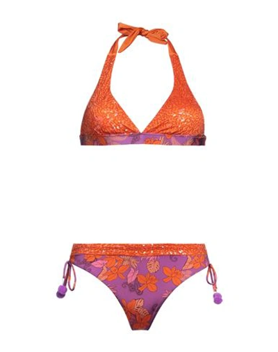 Vacanze Italiane Woman Bikini Orange Size 12 Polyamide, Elastane