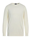 Drumohr Man Sweater Ivory Size 42 Merino Wool In White