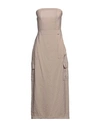 No-nà Woman Midi Dress Sand Size Xs Modal, Polyester In Beige