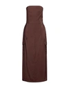 No-nà Woman Midi Dress Cocoa Size L Modal, Polyester In Brown