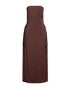No-nà Woman Midi Dress Chocolate Brown Size M Modal, Polyester In Brown