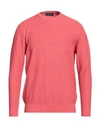 Drumohr Man Sweater Coral Size 42 Cotton In Red