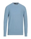 Drumohr Man Sweater Pastel Blue Size 42 Cotton