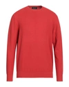 Drumohr Man Sweater Tomato Red Size 48 Lambswool In Red