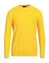 Drumohr Man Sweater Ocher Size 44 Lambswool In Yellow
