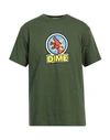 Dime Man T-shirt Military Green Size L Cotton In Green
