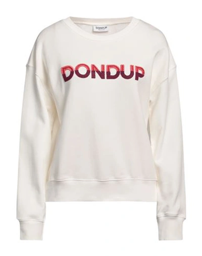 Dondup Woman Sweatshirt White Size Xl Cotton, Elastane