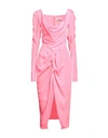 Vivienne Westwood Panther Draped Crêpe Midi Dress In Pink