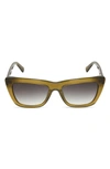 Diff Natasha 54mm Gradient Cat Eye Sunglasses In Olive/ Grey Gradient