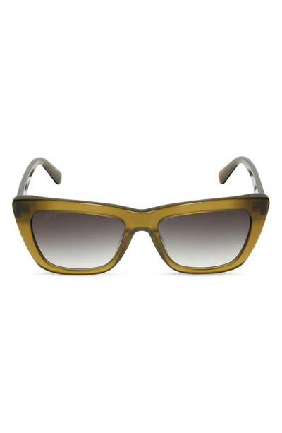 Diff Natasha 54mm Gradient Cat Eye Sunglasses In Olive/ Grey Gradient