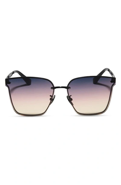 Diff Bella V 63mm Gradient Oversize Square Sunglasses In Black/ Twilight Gradient