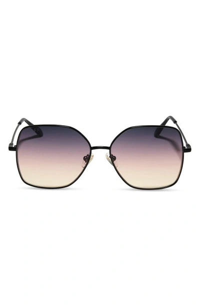 Diff Iris 59mm Gradient Square Sunglasses In Black/ Twilight Gradient