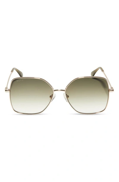 Diff Iris 59mm Gradient Square Sunglasses In Gold/ G15 Gradient