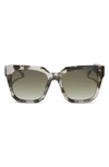 Diff Ariana Ii 54mm Gradient Square Sunglasses In Kombu/ Olive Gradient