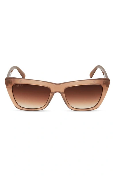 Diff Natasha 56mm Cat Eye Sunglasses In Taupe/ Brown Gradient