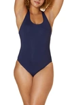 Andie The Tulum Long Torso One-piece Swimsuit In Navy