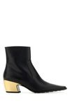 BOTTEGA VENETA BOTTEGA VENETA WOMAN BLACK LEATHER TEX ANKLE BOOTS